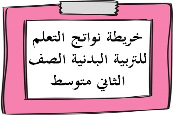 خريطة نواتج التعلم للتربية البدنية الصف الثاني متوسط