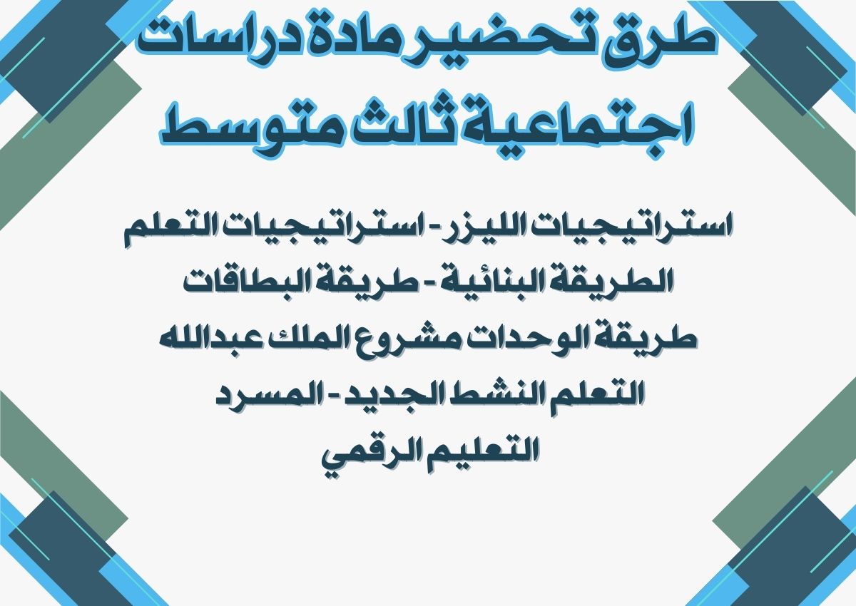 خريطة نواتج التعلم دراسات اجتماعية ثالث متوسط