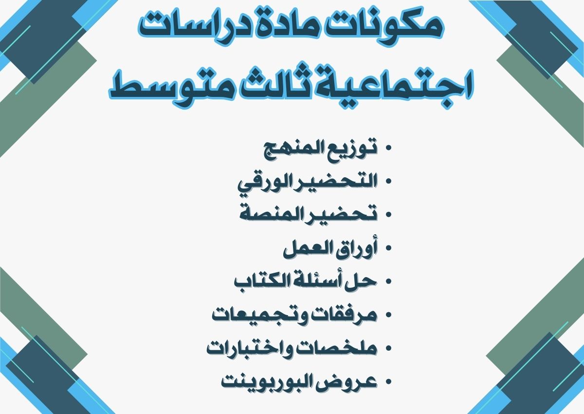 خريطة نواتج التعلم دراسات اجتماعية ثالث متوسط